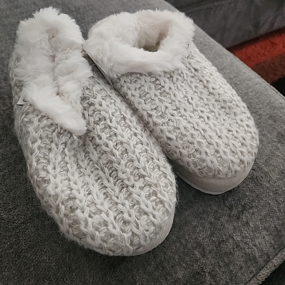 KuaiLu winter knit upper slipper White Sz 8 Bedroom Slippers